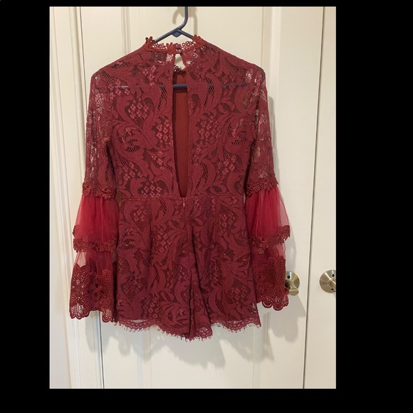 Burgundy Romper - Picture 2 of 3